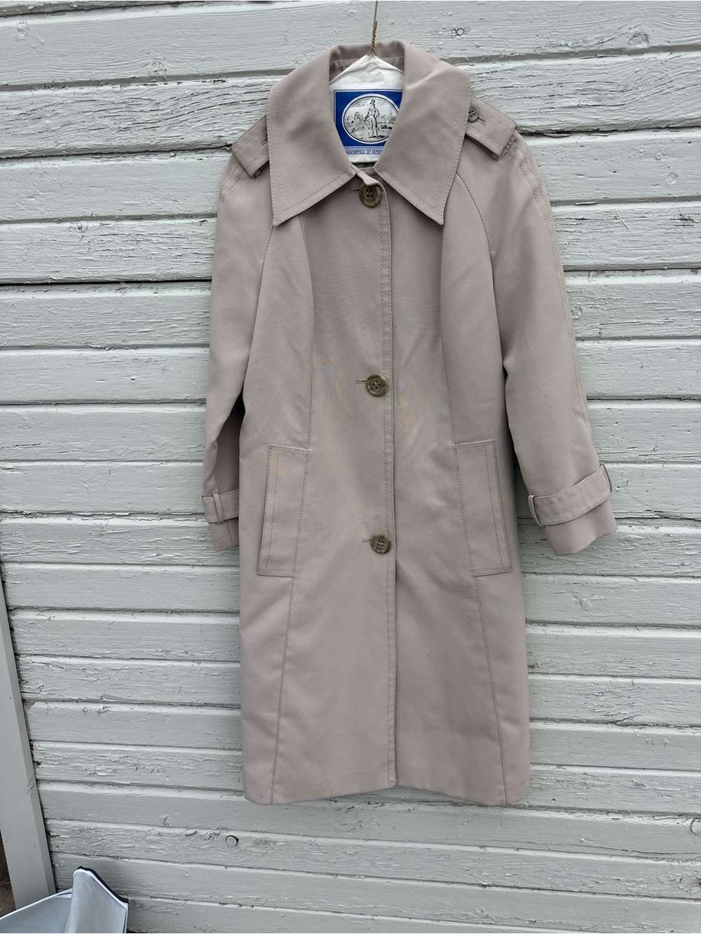 Vintage Fleet Street Ladies Light Beige Single-Breasted Trench Coat